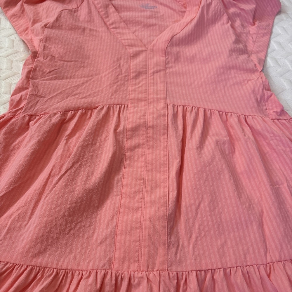 Vineyard Vines Harbor Tiered Ruffle Sleevelss Dress Tearose Size MED Feminine - Picture 4 of 9